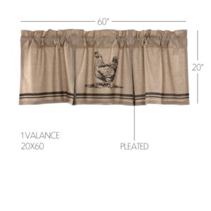 VHC-51931 - Sawyer Mill Charcoal Chicken Valance Pleated 20x60
