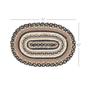 VHC-81447 - Sawyer Mill Charcoal Creme Jute Oval Placemat 10x15