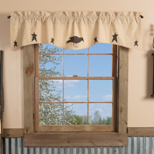 VHC-45793 - Kettle Grove Applique Crow and Star Valance 16x60