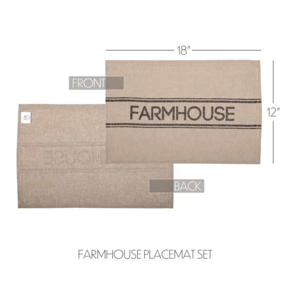 VHC-51297 - Sawyer Mill Charcoal Farmhouse Placemat Set of 6 12x18