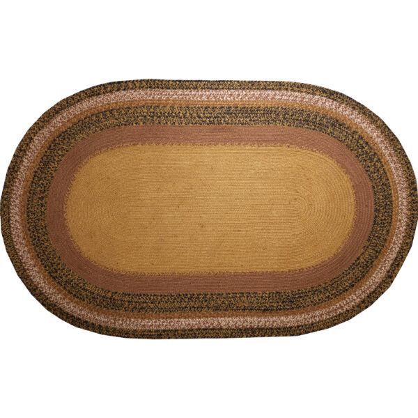 VHC-70715 - Kettle Grove Jute Rug Oval Stencil Star w/ Pad 36x60