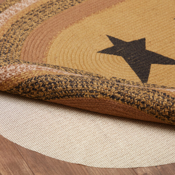VHC-70715 - Kettle Grove Jute Rug Oval Stencil Star w/ Pad 36x60
