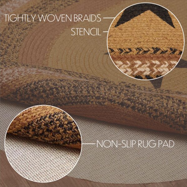 Kettle Grove Jute Rug Oval Stencil Star w/ Pad 36x60 - Image 8