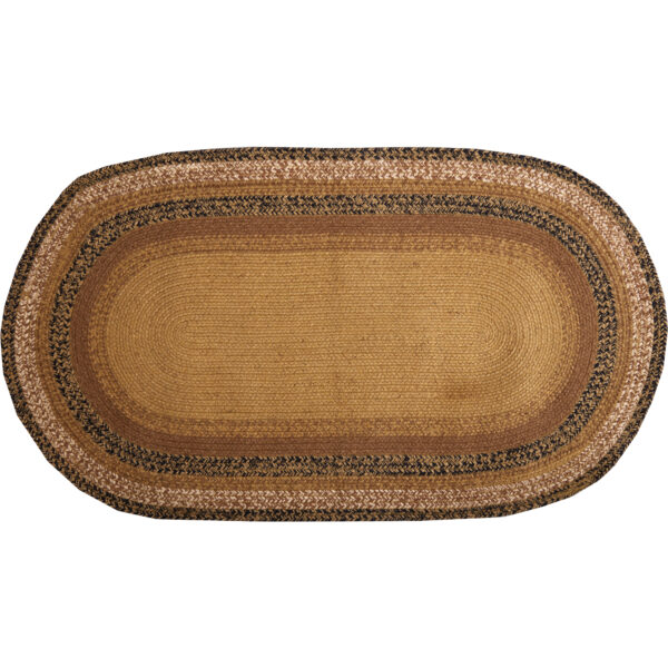 Kettle Grove Jute Rug Oval Stencil Stars w/ Pad 27x48 - Image 8