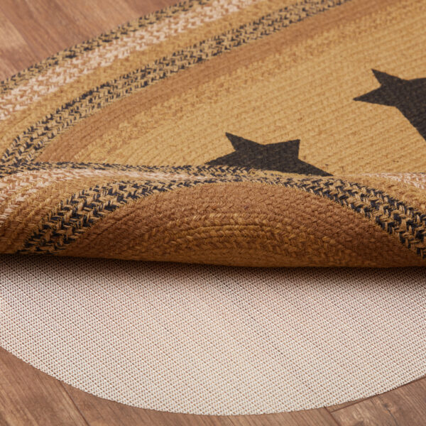 Kettle Grove Jute Rug Oval Stencil Stars w/ Pad 27x48 - Image 9