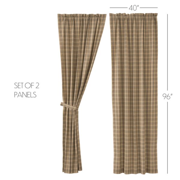 VHC-81496 - Sawyer Mill Charcoal Plaid Panel Set of 2 96x40