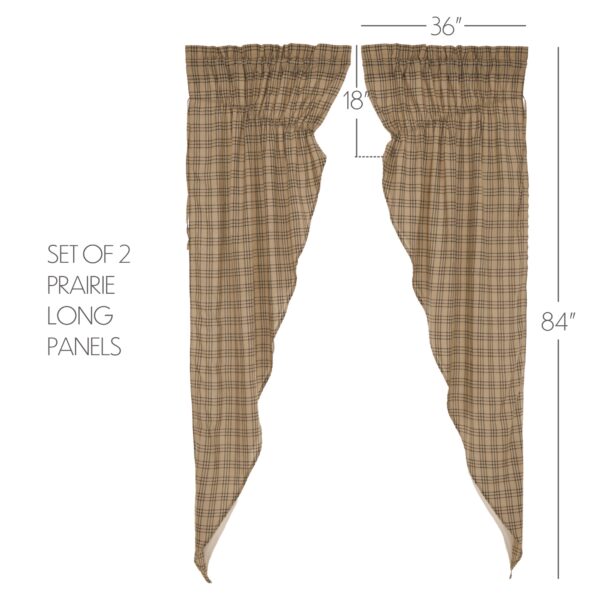 VHC-56757 - Sawyer Mill Charcoal Plaid Prairie Long Panel Curtain Set of 2 84x36x18