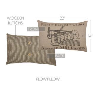 Farmhouse Sawyer Mill Charcoal Plow Pillow 14x22 by April & Olive