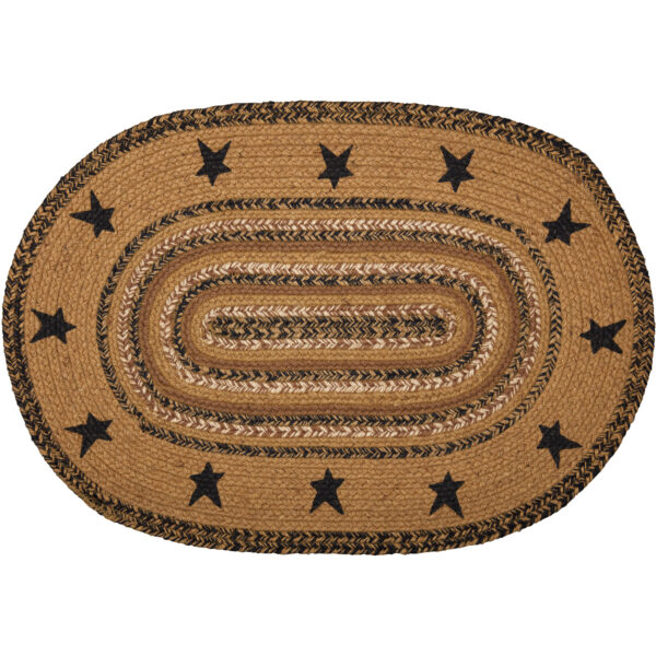 VHC-69470 - Kettle Grove Jute Rug Stencil Stars Border Oval w/ Pad 20x30