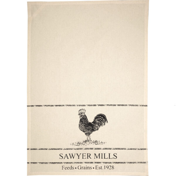VHC-51311 - Sawyer Mill Charcoal Poultry Muslin Unbleached Natural Tea Towel 19x28