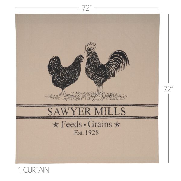 VHC-45802 - Sawyer Mill Charcoal Poultry Shower Curtain 72x72