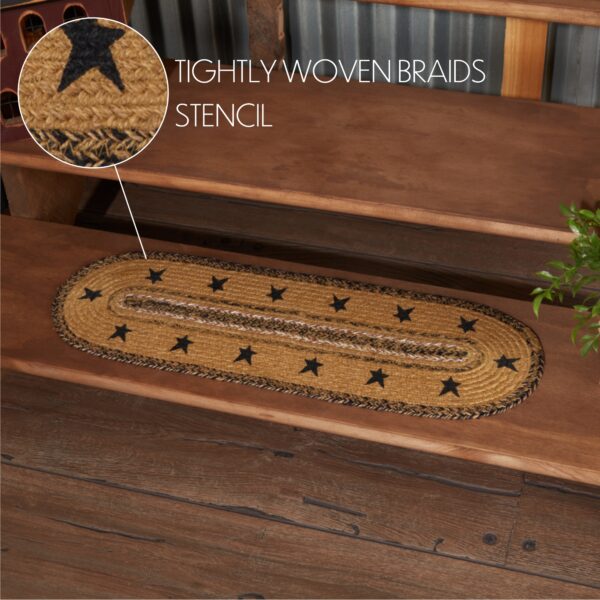 VHC-51240-Kettle Grove Jute Stair Tread Stencil Stars Border Oval Latex 8.5x27