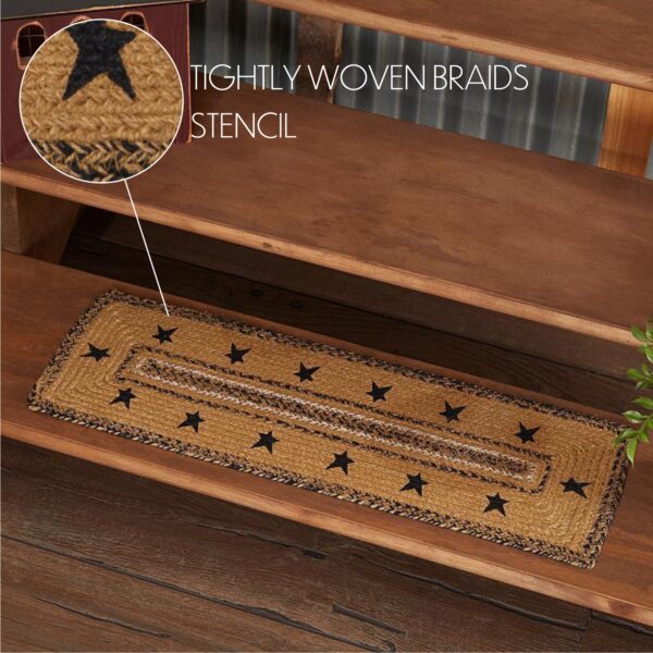 VHC-51242 - Kettle Grove Jute Stair Tread Stencil Stars Border Rect Latex 8.5x27