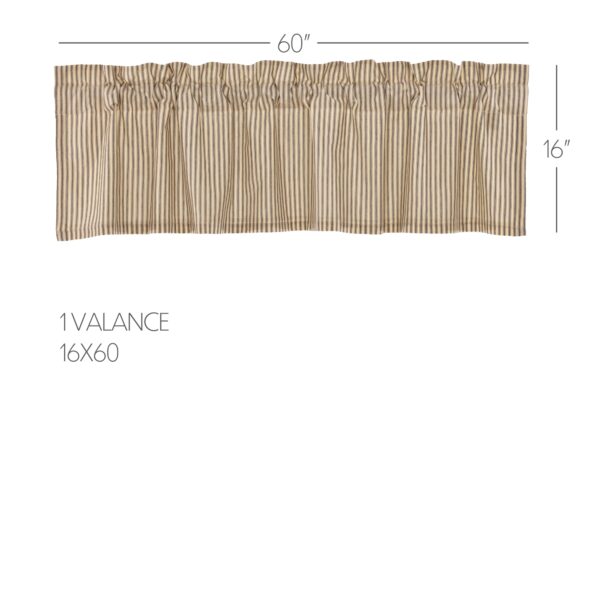 VHC-51929 - Sawyer Mill Charcoal Ticking Stripe Valance 16x60
