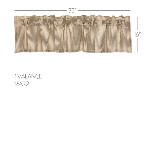 VHC-51930 - Sawyer Mill Charcoal Ticking Stripe Valance 16x72