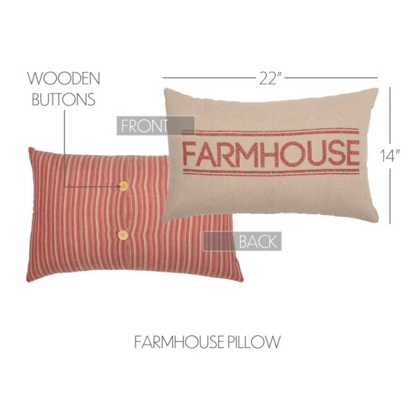 VHC-51320 - Sawyer Mill Red Farmhouse Pillow 14x22