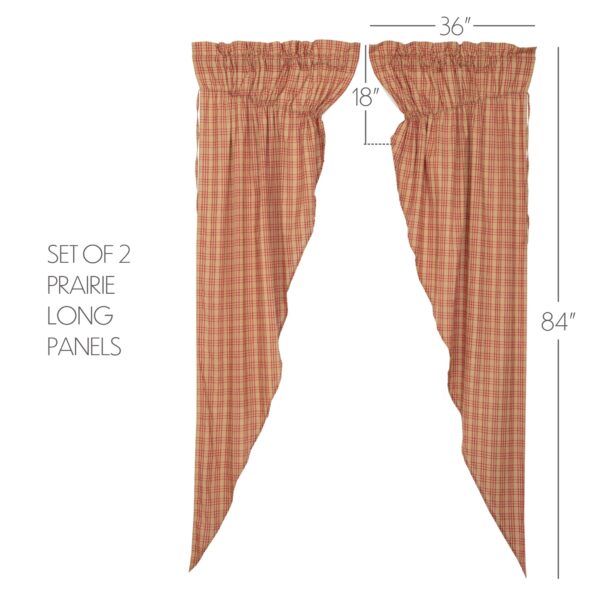 VHC-51339 - Sawyer Mill Red Plaid Prairie Long Panel Set of 2 84x36x18