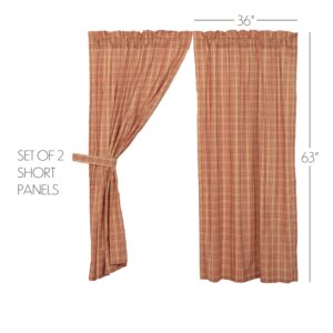 VHC-51338 - Sawyer Mill Red Plaid Short Panel Set of 2 63x36