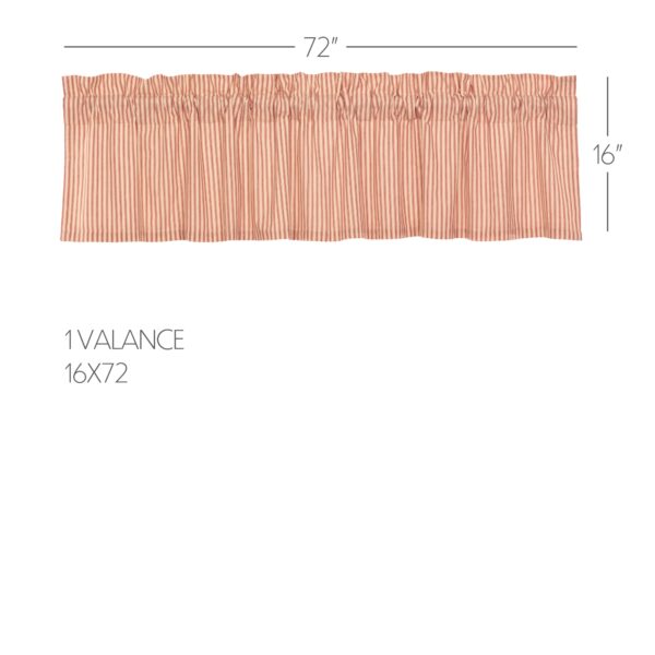 VHC-51958 - Sawyer Mill Red Ticking Stripe Valance 16x72