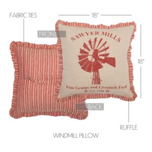 VHC-51324 - Sawyer Mill Red Windmill Pillow 18x18