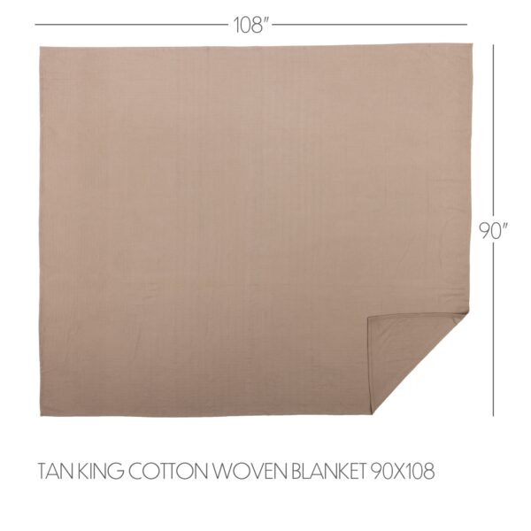 VHC-43071 - Serenity Tan King Cotton Woven Blanket 90x108