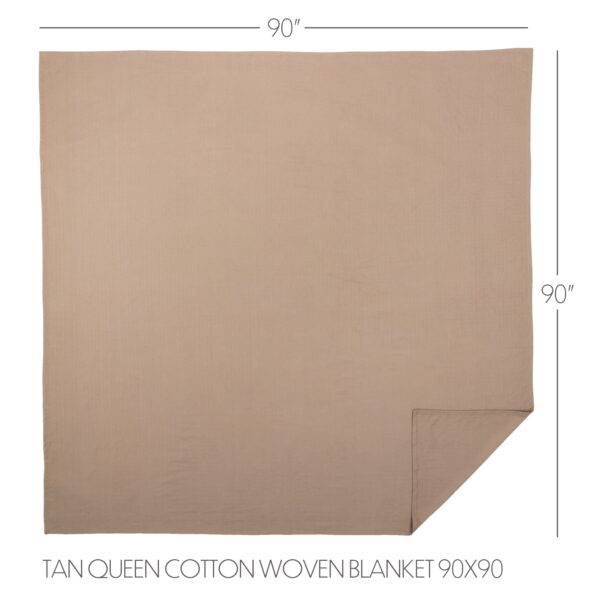 VHC-43070 - Serenity Tan Queen Cotton Woven Blanket 90x90