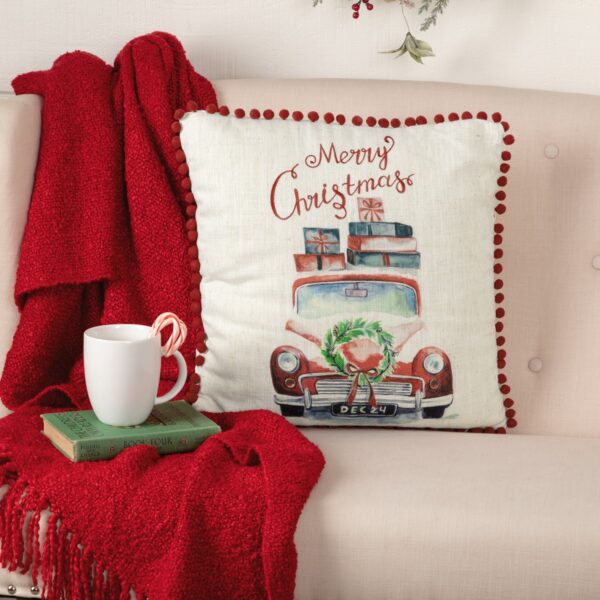 VHC-60353 - Merry Christmas Truck Pillow 18x18