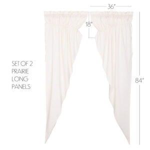 VHC-51368 - Simple Life Flax Antique White Prairie Long Panel Set of 2 84x36x18
