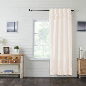 VHC-81303 - Simple Life Flax Antique White Ruffled Panel 96x40