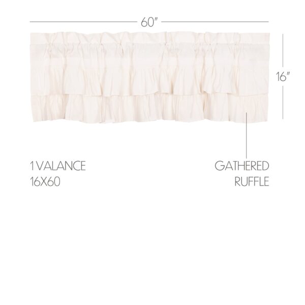 VHC-51983 - Simple Life Flax Antique White Ruffled Valance 16x60