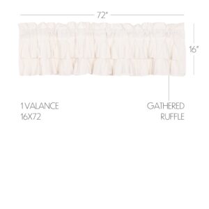 VHC-51984 - Simple Life Flax Antique White Ruffled Valance 16x72