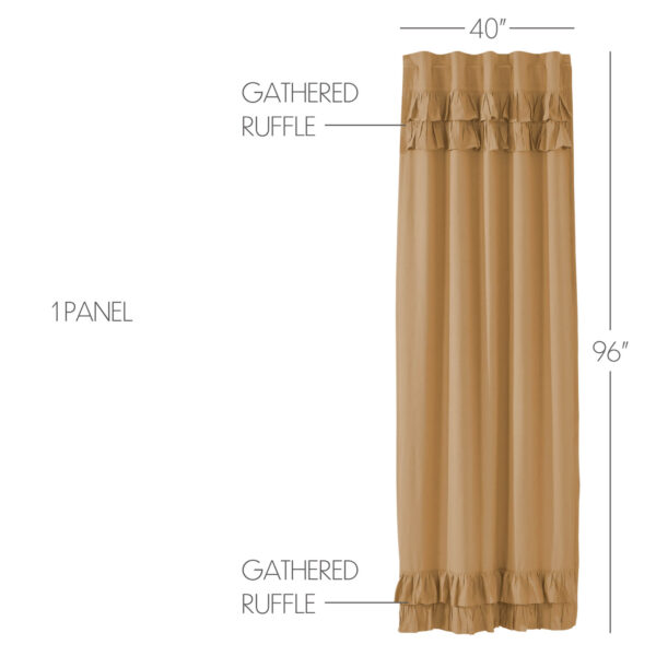 VHC-81305 - Simple Life Flax Khaki Ruffled Panel 96x40