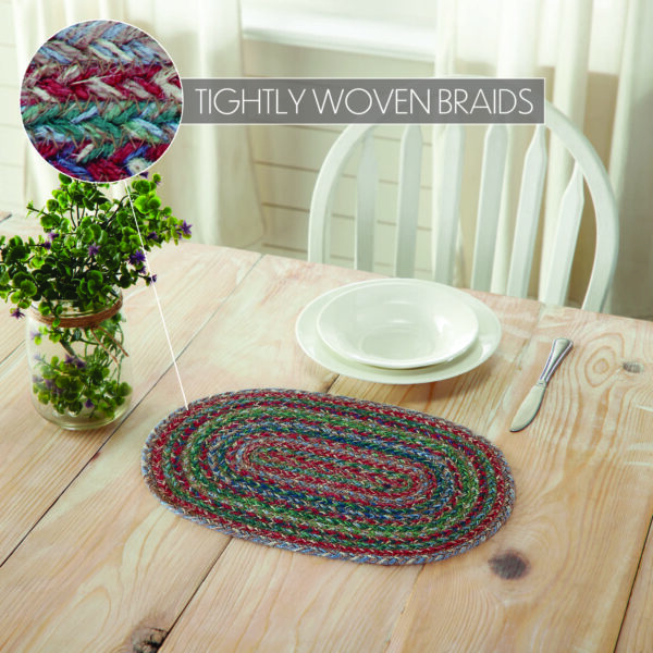 VHC-83527 - Multi Jute Oval Placemat 10x15