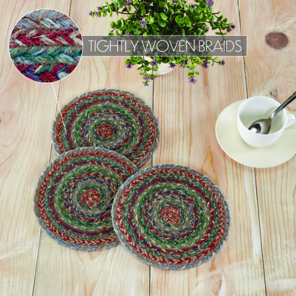 VHC-83525 - Multi Jute Trivet 8 inch Diameter Set of 3