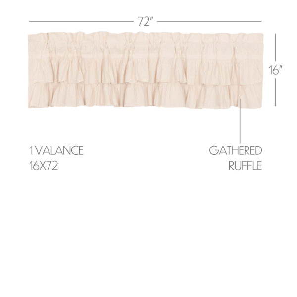 VHC-51971 - Simple Life Flax Natural Ruffled Valance 16x72