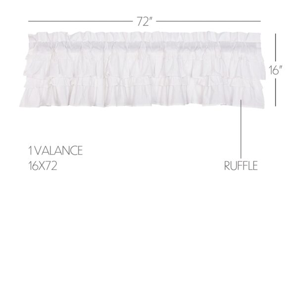 VHC-51996 - Muslin Ruffled Bleached White Valance 16x72