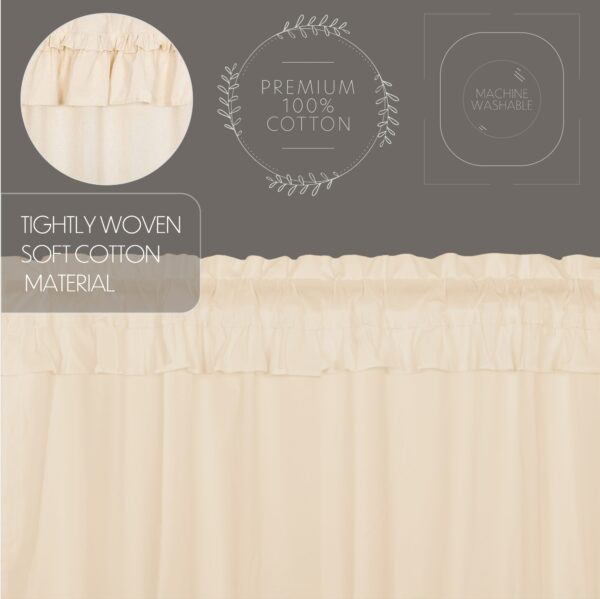 VHC-51378 - Muslin Ruffled Unbleached Natural Swag Set of 2 36x36x16