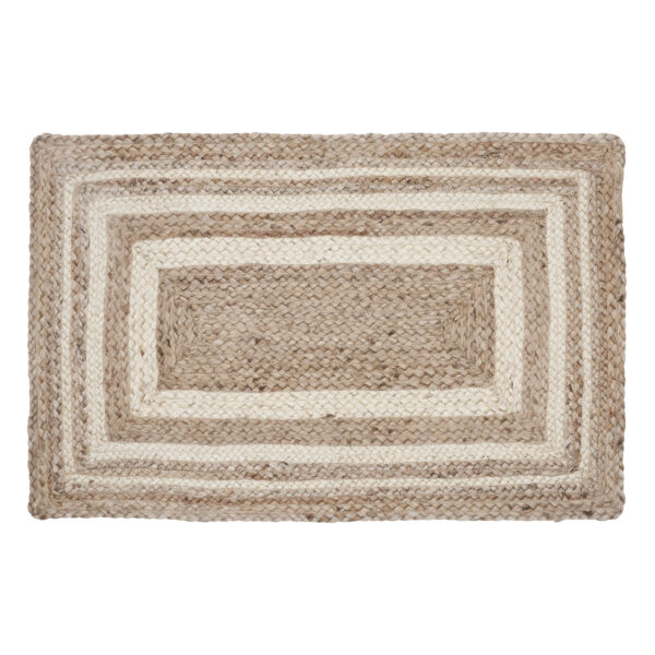 VHC-80374 - Natural & Creme Jute Rug Rect w/ Pad 20x30