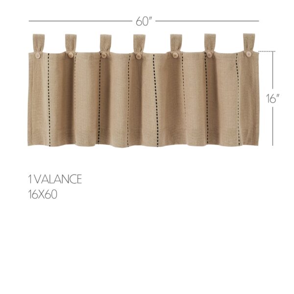 VHC-80507 - Stitched Burlap Natural Valance 16x60