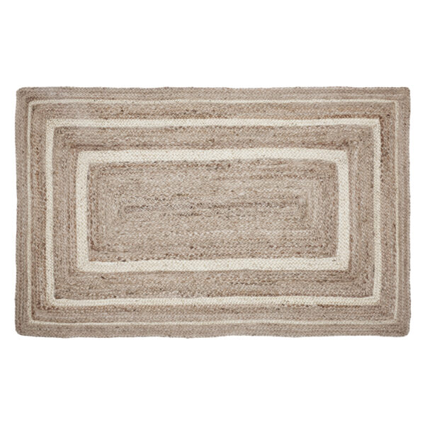 VHC-80375 - Natural & Creme Jute Rug Rect w/ Pad 27x48