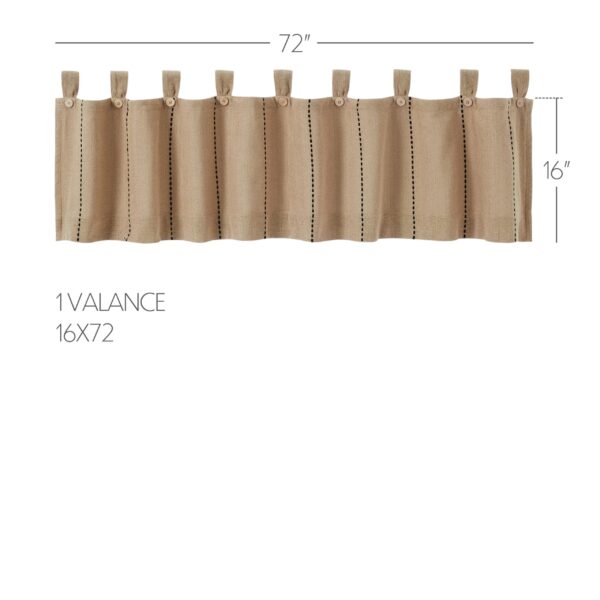 VHC-80508 - Stitched Burlap Natural Valance 16x72