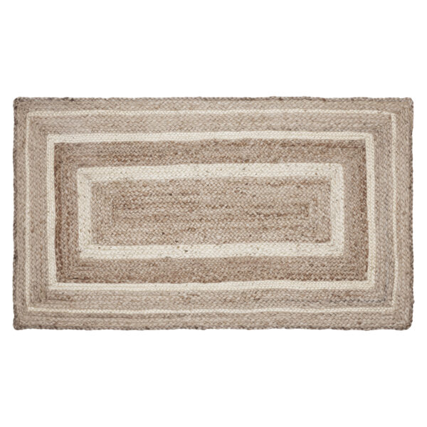 VHC-80376 - Natural & Creme Jute Rug Rect w/ Pad 36x60