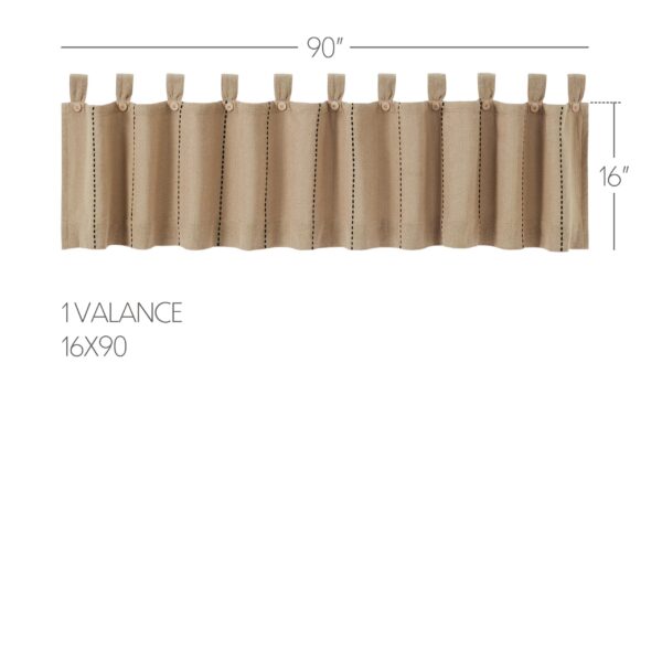 VHC-80509 - Stitched Burlap Natural Valance 16x90