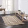 VHC-80377 - Natural & Creme Jute Rug Rect w/ Pad 48x72