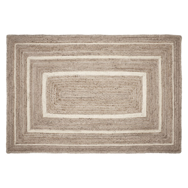 VHC-80377 - Natural & Creme Jute Rug Rect w/ Pad 48x72