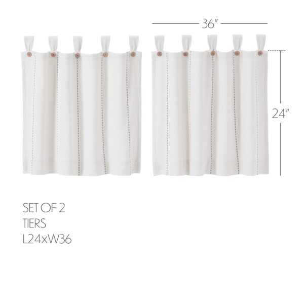 VHC-80498 - Stitched Burlap White Tier Set of 2 L24xW36