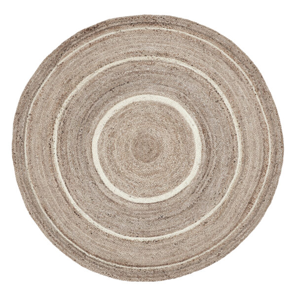 VHC-80381 - Natural & Creme Jute Rug w/ Pad 8ft Round