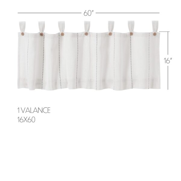 VHC-80500 - Stitched Burlap White Valance 16x60