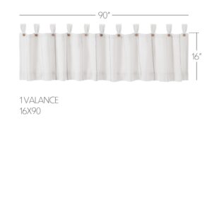 VHC-80502 - Stitched Burlap White Valance 16x90