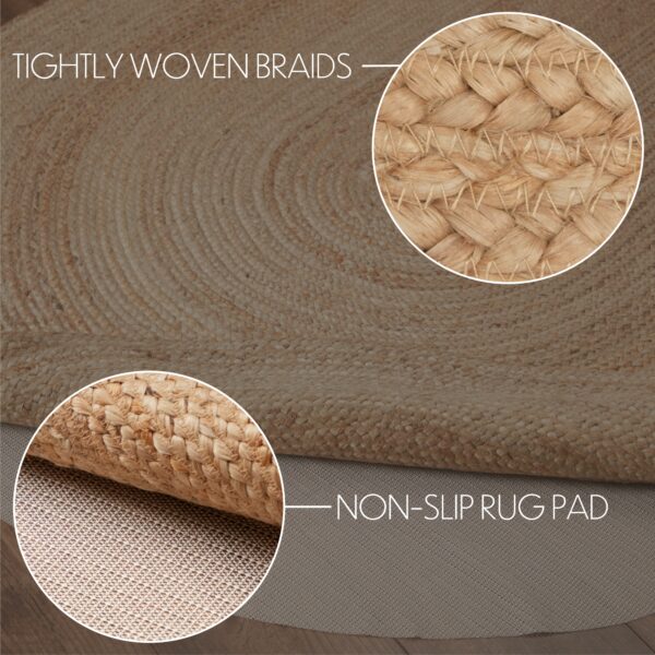 VHC-70702 - Natural Jute Rug Oval w/ Pad 60x96